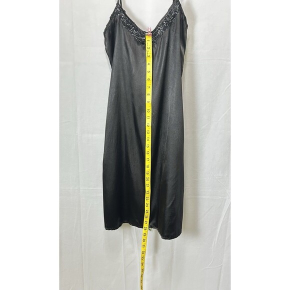 Unbranded‎ Womens Medium Black Jeweled Floral Nightgown Slip - Picture 4 of 9